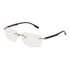 Sirts Grey Black Metal Rimless Rectangular Light Weight AD1046 - Lens Caravan